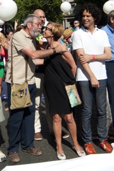 Candido Mendez (Sec. General UGT), Rosa Diez (UPyD), Pedro Zerolo (Concejal PSOE Ayto. Madrid). Gay pride demonstration 2012