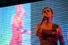 Singer Selena. Gay pride demonstration 2012, equal marriage and equality without cuts