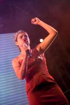 Singer Selena. Gay pride demonstration 2012, equal marriage and equality without cuts